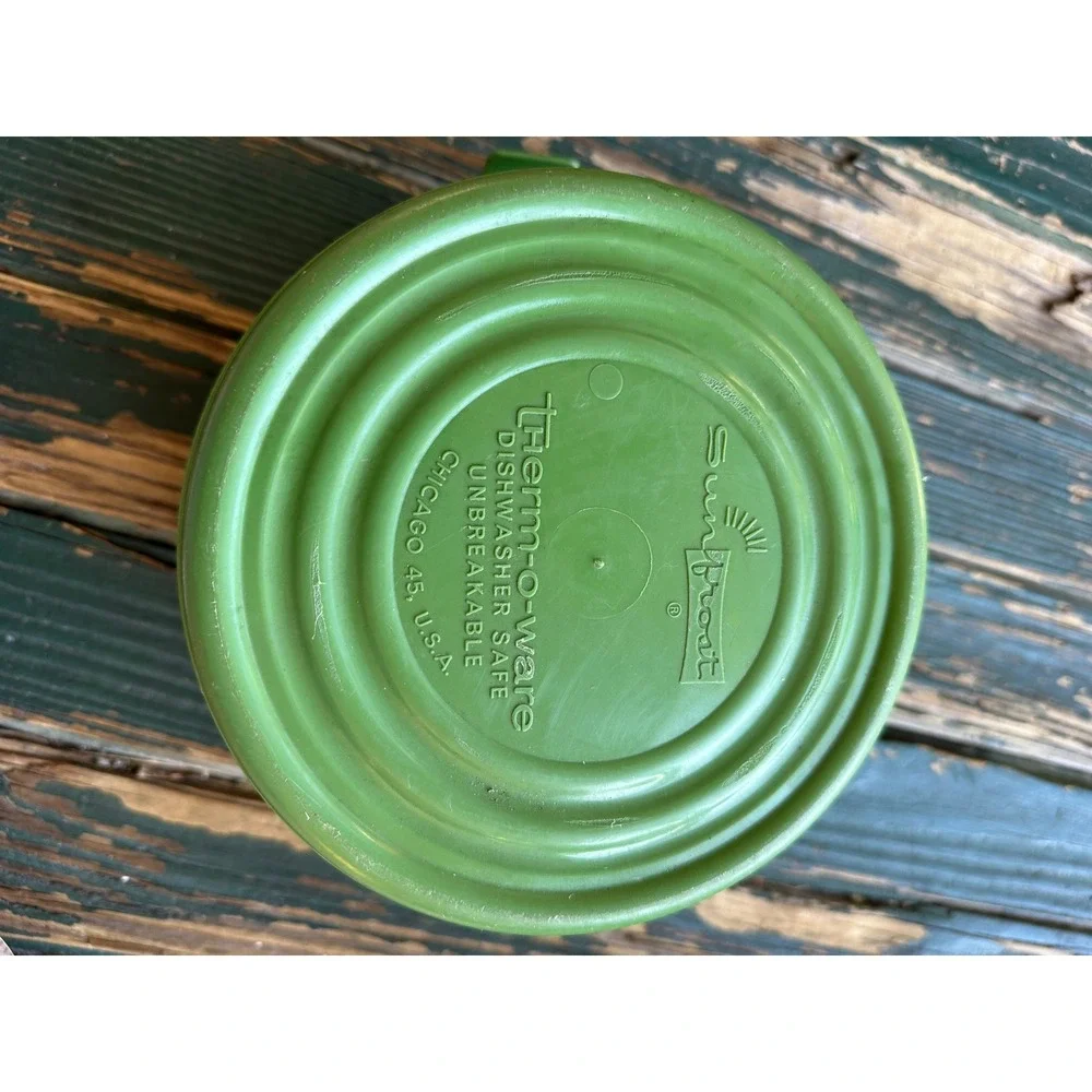 Vintage Sunfrost Thermo-O-Ware Ice‎ Bucket Avocado Green Mid Century Modern MCM